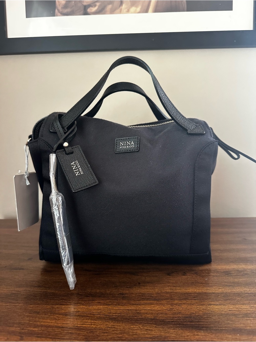 Nina Ricci Black Nylon Shoulder Bag NWT